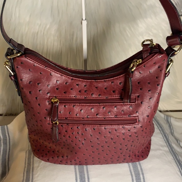 GIANI BERNINI OSTRICH SATCHEL BAG - Picture 2 of 12
